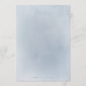 咲き誇る植物のダスティーブルーの花のウェディングメニュー メニュー (裏面)