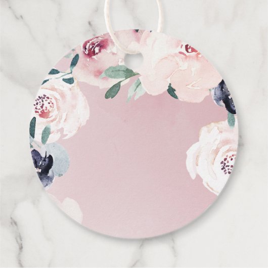 咲き誇る植物のピンクの花の感謝 フェイバータグ (裏面)