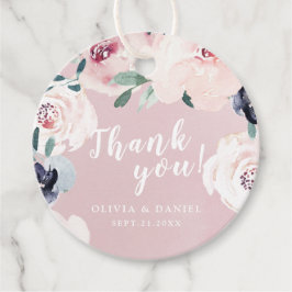 咲き誇る植物のピンクの花の感謝 フェイバータグ