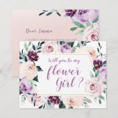 咲き誇る植物の美しさ　私のフラワーガールになってくれる？ 招待状 (正面/裏面)