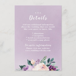 咲き誇る植物の花を飾った結婚式のカード エンクロージャーカード