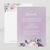 咲き誇る植物の花を飾った結婚式の挿入カード エンクロージャーカード (正面/裏面)