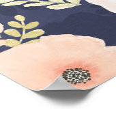 咲き誇る歓喜 |ピーチ&ブルーバラ&ポピー ポスター (角)