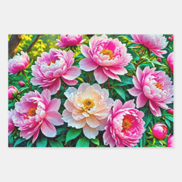 咲き誇る牡丹 ラッピングペーパーシート