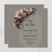 咲き誇る芍薬の招待状 セーブザデート (正面/裏面)