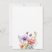 咲き誇る花と赤ちゃん ブライダルシャワーのお花見 招待状 (裏面)