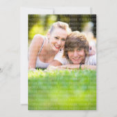 咲き誇る花のフレーム ラスティック フォト セーブ・ザ・デート 招待状 (裏面)