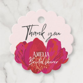 咲き誇る花のブライダルシャワーデコレーション フェイバータグ