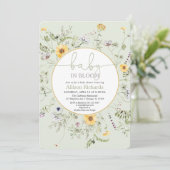 咲き誇る花のベビー フラワーワイルドフラワージェンダーニュートラル 招待状 (スタンド正面)