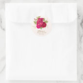 咲き誇る花嫁のブライダルシャワー(バラとゴールドの花モチーフ) ラウンドシール (バッグ)