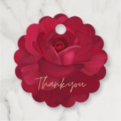 咲き誇る花嫁のブライダルシャワー(バラとゴールドの花柄) フェイバータグ (正面)