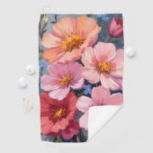 咲き誇る花弁 | フラワーの水彩画 ゴルフタオル (インサイチュ)