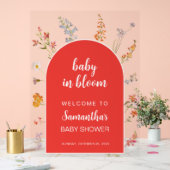 咲き誇る赤ちゃんの歓迎シャワー　野生の花 アクリルサイン (ウェディング)