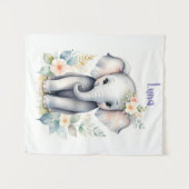 咲き誇る赤ちゃん象 タペストリー (正面(横))