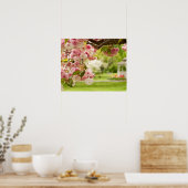 咲くさくらんぼの木と完璧な造園 ポスター (キッチン)