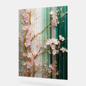 咲くさくらんぼ花の壁 アクリルサイン (傾斜)