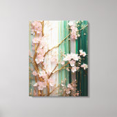 咲くさくらんぼ花の壁 キャンバスプリント (正面)