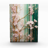 咲くさくらんぼ花の壁 フォトブロック (正面)