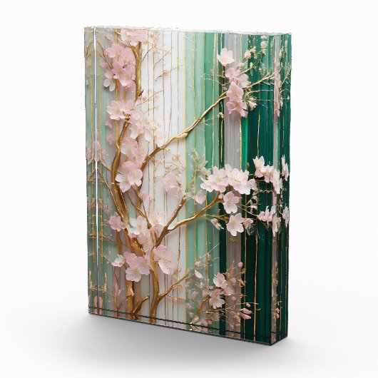 咲くさくらんぼ花の壁 フォトブロック (右)