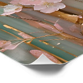 咲くさくらんぼ花の壁 ポスター (コーナー)