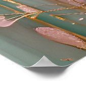 咲くさくらんぼ花の壁 ポスター (角)