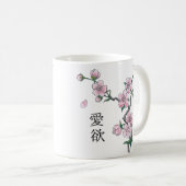 咲くさくらんぼ「花見」。 コーヒーマグカップ (正面右)