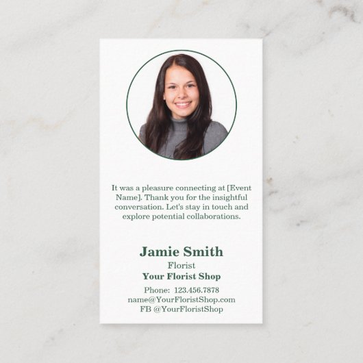 咲くつながり：素敵な出会い花屋 名刺 (裏面)