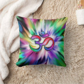 咲くはすの花の虹OM クッション (ブランケット)