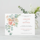 咲くアプリコットフローラ花束（横）| 招待状 (スタンド正面)