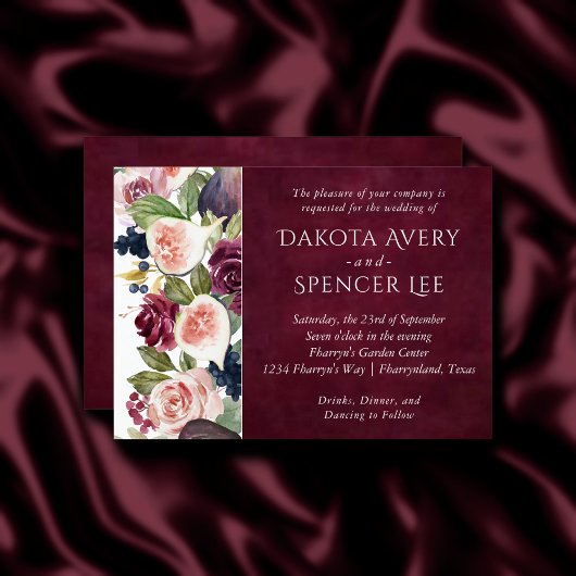 咲くイチジク |ムーディはっきりしたーフローラの結婚数 招待状