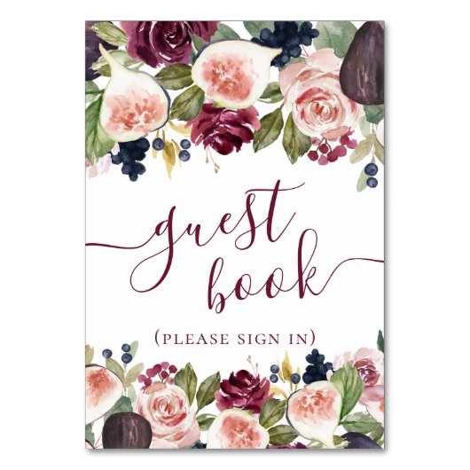 咲くイチジク |水素朴色エレガントフローラ テーブルナンバー (裏面)