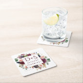 咲くイチジク | Moody 素朴 Monogramリース スクエアペーパーコースター (インサイチュ)