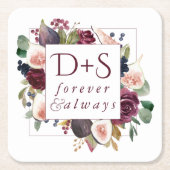 咲くイチジク | Moody 素朴 Monogramリース スクエアペーパーコースター (正面)