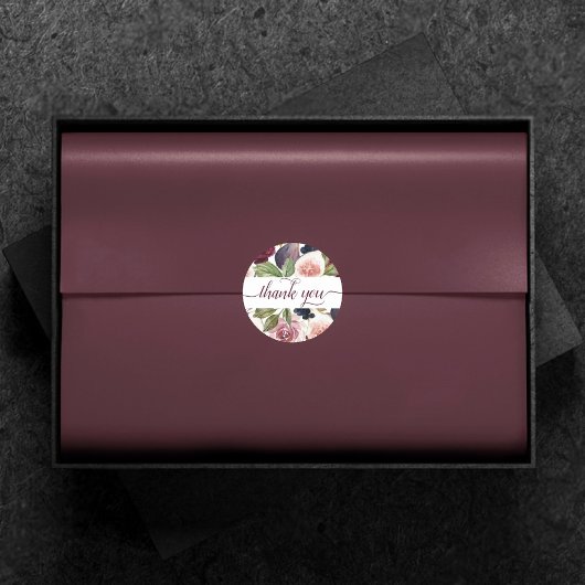 咲くイチジク | Moody Water Color Garlandありがとうございました ラウンドシール