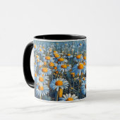 咲くカモミールでいっぱいのフィールド – コーヒーマグ マグカップ (正面左)