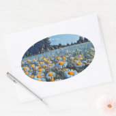 咲くカモミールの畑 楕円形シール (封筒)
