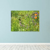 咲くカリフォルニアの花：野花 キャンバスプリント (インサイチュ (ウッドフロア))