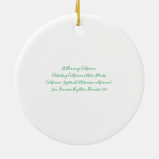 咲くカリフォルニア:サギーブラシのセラミックオーナメント セラミックオーナメント (裏面)