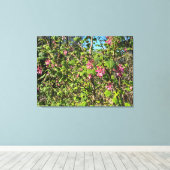 咲くカリフォルニア:ピンクのカラント キャンバスプリント (インサイチュ (ウッドフロア))