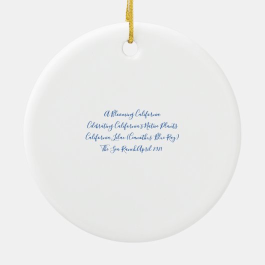 咲くカリフォルニア:野生の薄紫 セラミックオーナメント (裏面)