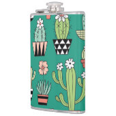 咲くキャッツグリーン背景ヴィンテージ フラスク (左)