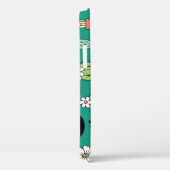 咲くキャッツグリーン背景ヴィンテージ Case-Mate iPhoneケース (裏面 / 右)