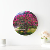 咲くクレープマートル ラージ壁時計 (ホーム)