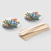 咲くサボテンと多肉植物 ハンドファン (組立なし)