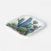 咲くサボテンと多肉植物 ペーパープレート (傾斜あり)