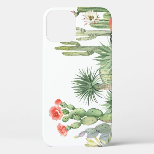 咲くサボテンの水の色のパタ縁どーン Case-Mate iPhoneケース (裏面)