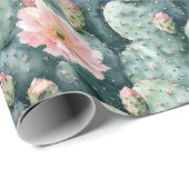 咲くサボテン南西部の砂漠のサボテン ラッピングペーパー (ロールコーナー)