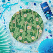 咲くサボテン、多肉性の花、砂漠の植物 ペーパープレート (パーティー)