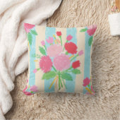 咲くストライプ クッション (ブランケット)