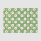 咲くデイジーの花の模様（緑） 薄葉紙 (正面)
